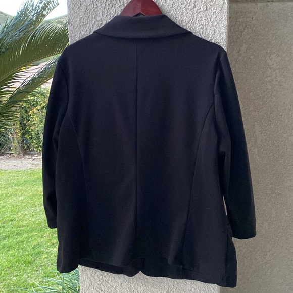 🖤 Casual Unlined Black Knit 3/4 Sleeve One-Button Blazer/Jacket Plus-Size 3X - Picture 9 of 13
